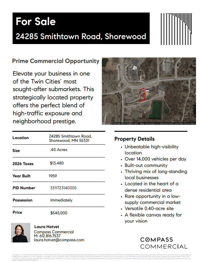 View of Commercial Sale at 24285 Smithtown Road, Shorewood MN 55331, Shorewood - Mike Wilen | Minnesota Team Real Estate