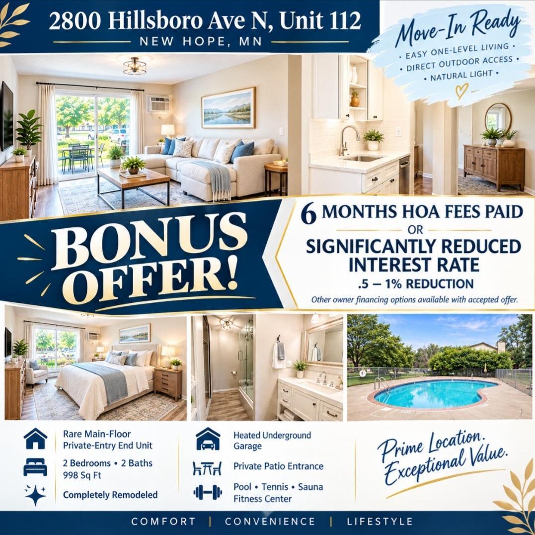 View of (CC) Low Rise (3- Levels) at 2800 Hillsboro Avenue, New Hope - Mike Wilen | Minnesota Team Real Estate
