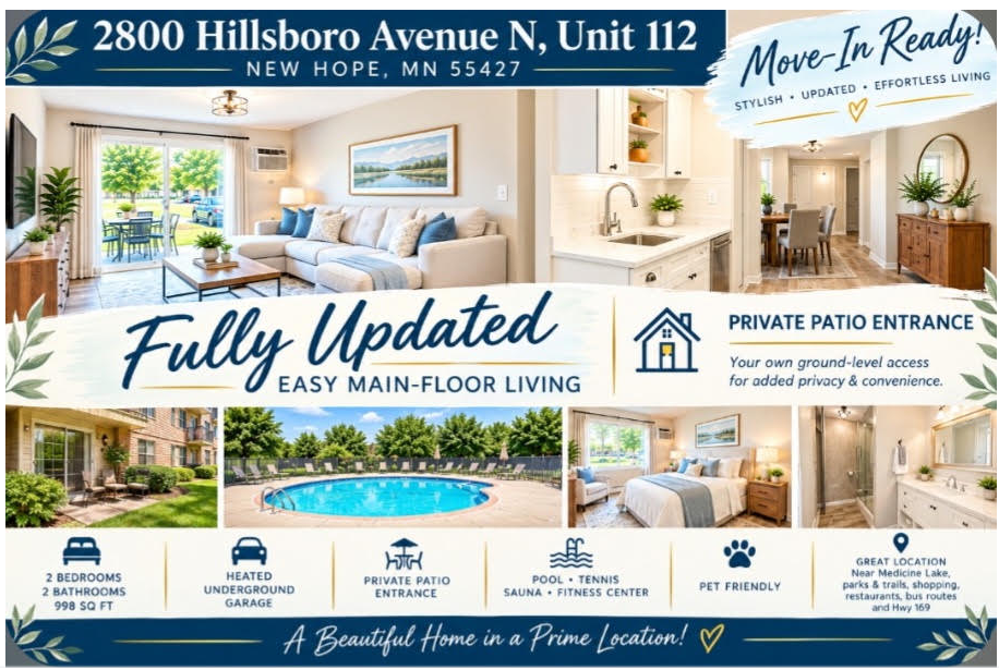 View of (CC) Low Rise (3- Levels) at 2800 Hillsboro Avenue, New Hope - Mike Wilen | Minnesota Team Real Estate
